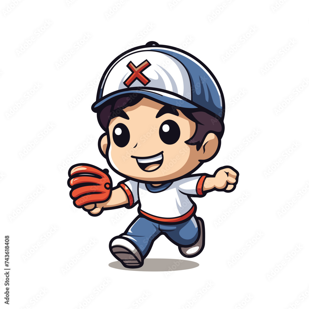 Baseball Player Mascot Character Mascot Vector Illustration