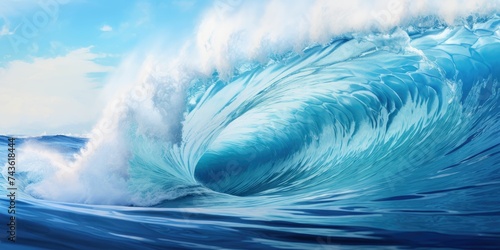 Close-up view of huge ocean waves and beautiful blue sea © Creative Canvas