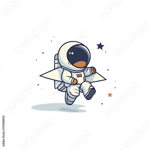 Astronaut in spacesuit. Cute cartoon vector illustration.