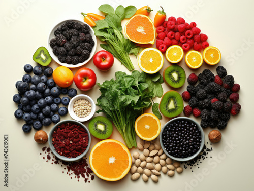 Circle of Fruits and Vegetables