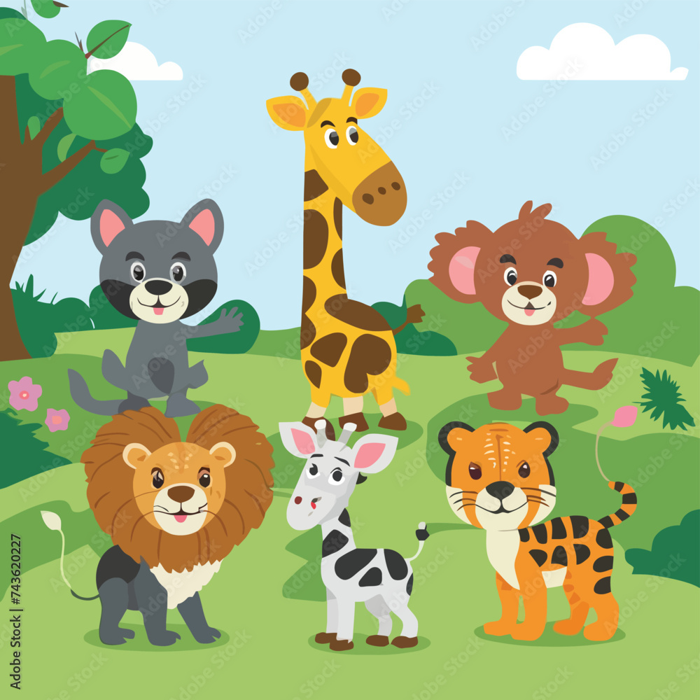 Obraz premium 2d vector illustration for learning cartoon character design for letters of the English language 