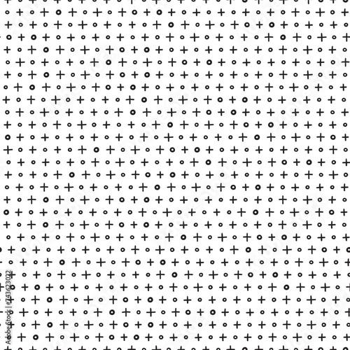 Stylish monochrome doodles. Hand drawn pattern. Hand drawn crosses and toes