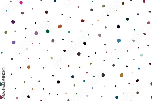 Seamless Fashion Icon. Small Retro Polka Background. Abstract Vector Dot. Color Pattern Baby Effect. Random Spot Confetti. Carnaval Eps Dot Splotch. White Polka Dot. Black Random Background Drawn.