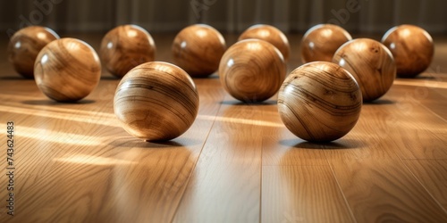 Wooden bowling ball background