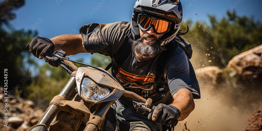A cyclist, conquering steep mountain slopes, like a bold researcher, penetrating into the most re A cyclist, conquering steep mountain slopes, like a bold researcher, penetrating into the most re
