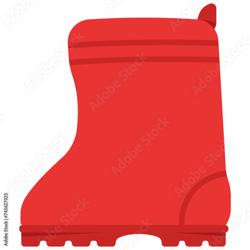 Toddler kid rain boot vector cartoon illustration isolated on a white background.