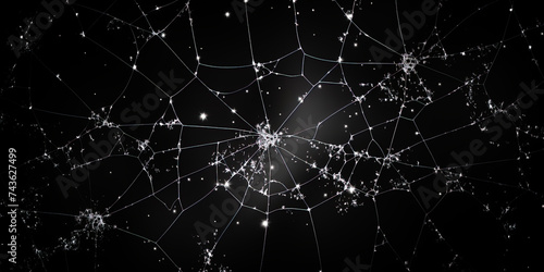 The web, located in the corner of the room, like a network for catching the smallest particles o