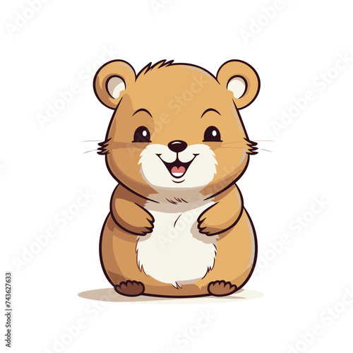 Cute hamster isolated on a white background. Vector illustration.