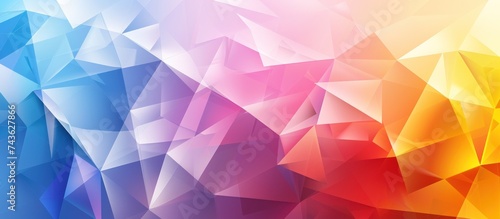 Abstract geometric triangle digital art in pastel colors background. AI generated image
