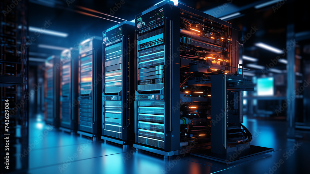 data server of technology company, futuristic cyber security technology, stack of work stations, online data management data server of technology company, futuristic cyber security technology, stack of work stations, online data management