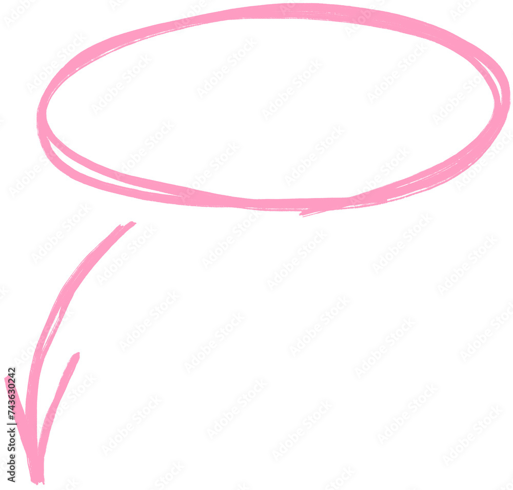 Pink Circle and Arrow Doodle Round Shape Line Drawing Emphasis Sign Design Element Pink Circle and Arrow Doodle Round Shape Line Drawing Emphasis Sign Design Element
