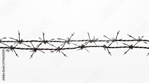 An image highlighting barbed wire, meticulously isolated on a clean white background. 