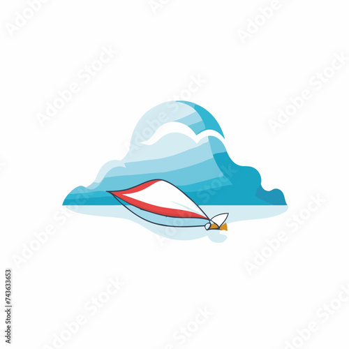 surfboard and cloud icon in flat color style on a white background