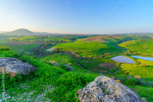 Slika na platnu Tabor Stream landscape, with countryside, Mount Tabor