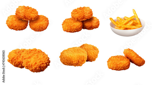 Crispy Chicken Tenders Collection Set on transparent background – Delicious Fried Food Ready for Your Culinary Creations