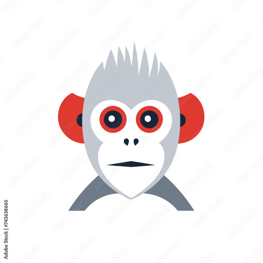 Monkey flat icon on background for graphic and web design. Simple vector sign. Internet concept symbol for website button or mobile app