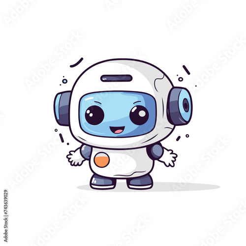 Cute Cartoon Astronaut Character Mascot Vector Illustration.