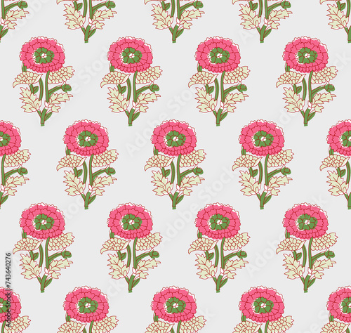 Floral booti indian traditional floral seamless repeat pattern digital textile design