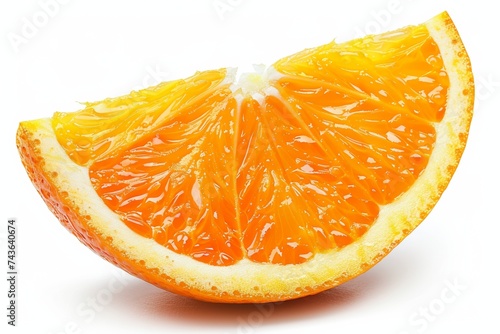 Vibrant orange slice isolated on white © Karol