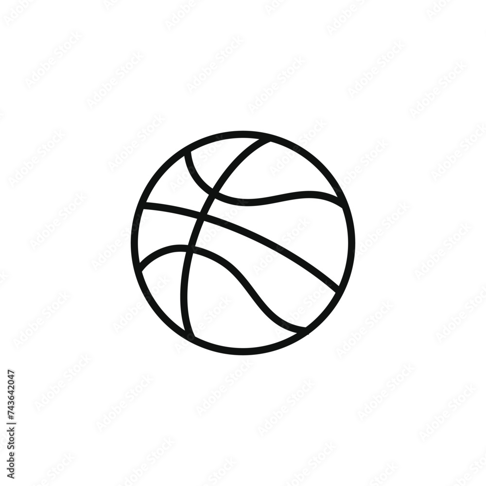 Basketball line icon isolated on transparent background Basketball line icon isolated on transparent background