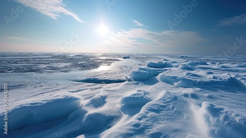 Pristine Arctic Ice Landscape Under a Clear Blue Sky © Anna
