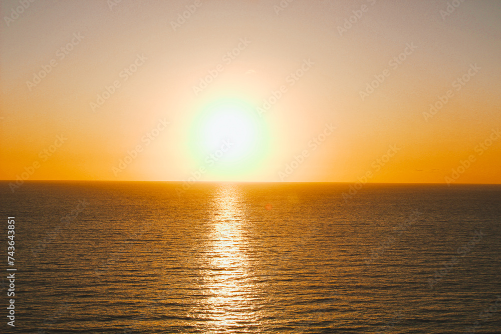 Beautiful sunset in the ocean landscape