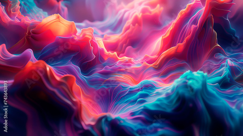 Vivid abstract fluid art explosion, vibrant colors on dark.