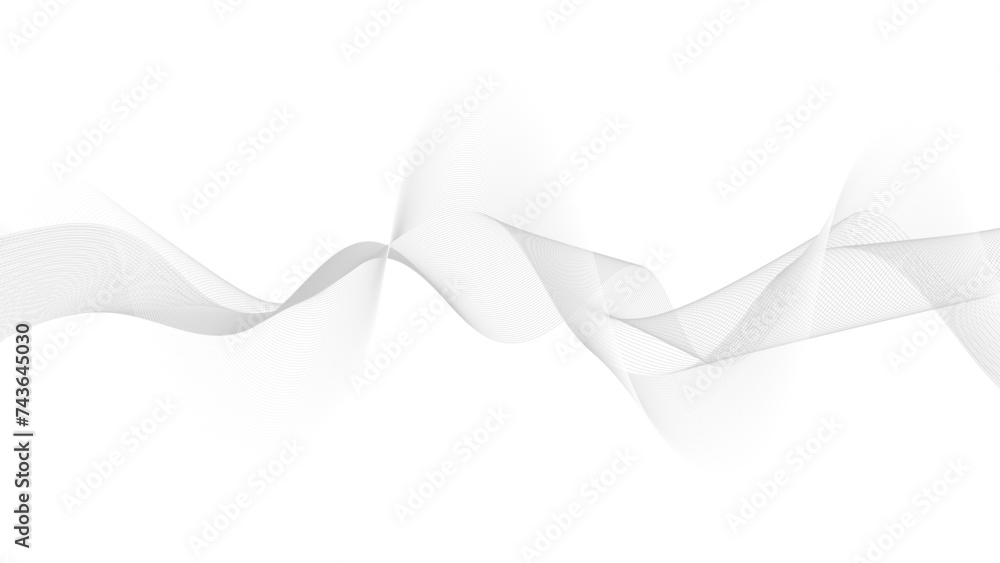 White abstract background. Fluttering white scarf. Waving on wind white fubric.