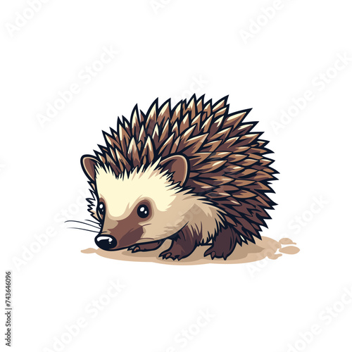 Cute hedgehog cartoon vector illustration isolated on white background. Cartoon hedgehog icon.