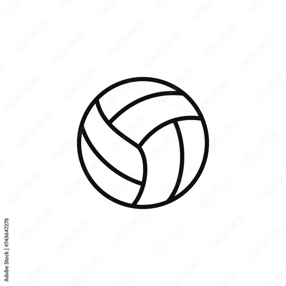 Volleyball line icon isolated on transparent background
