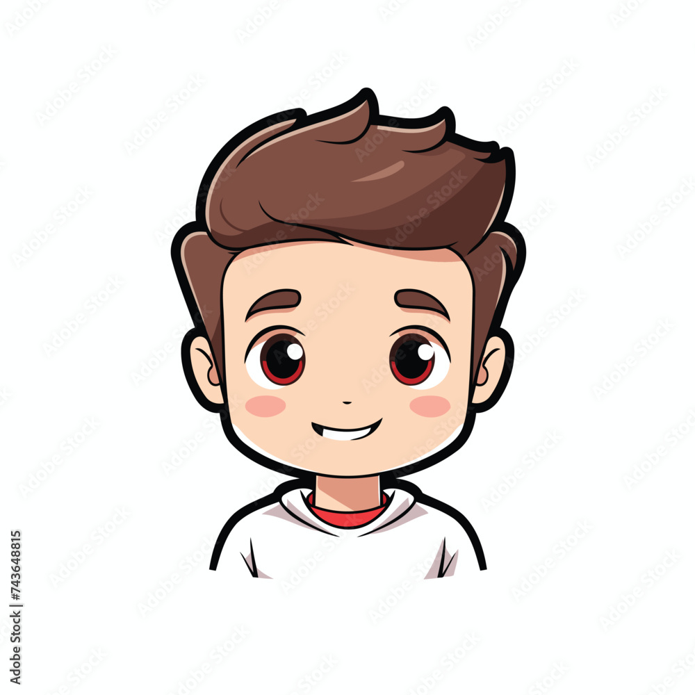 Cute boy cartoon over white background. colorful design. vector illustration