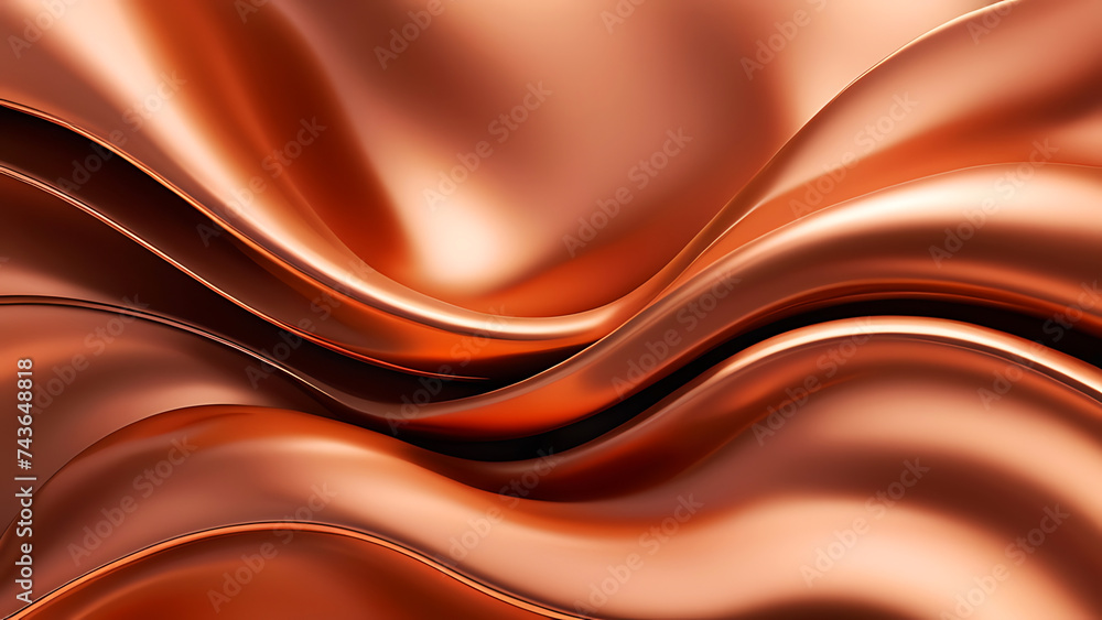abstract background, Silk luxury copper, elegant waves, smooth curves and lines abstract background, Silk luxury copper, elegant waves, smooth curves and lines