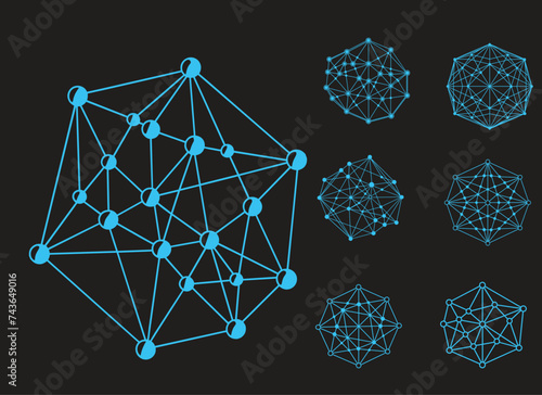 Blue network connections, blue network connection data