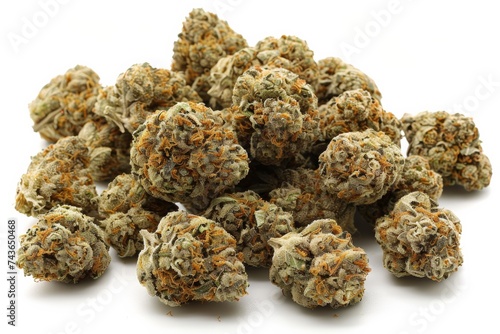 marijuana buds isolated on white