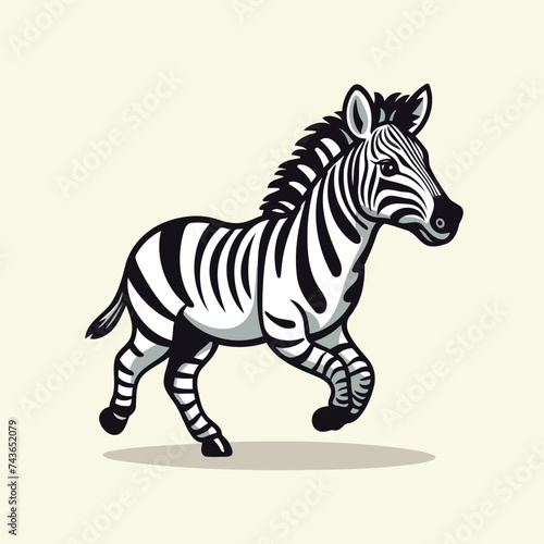 Zebra. Vector illustration of a zebra on a light background.