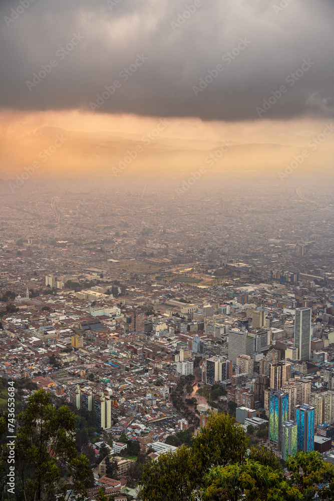 Monserrate at dusk, Bogota, HDR Image