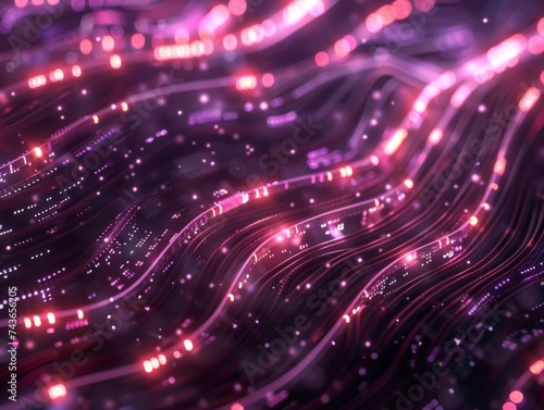 Abstract futuristic glowing data cables