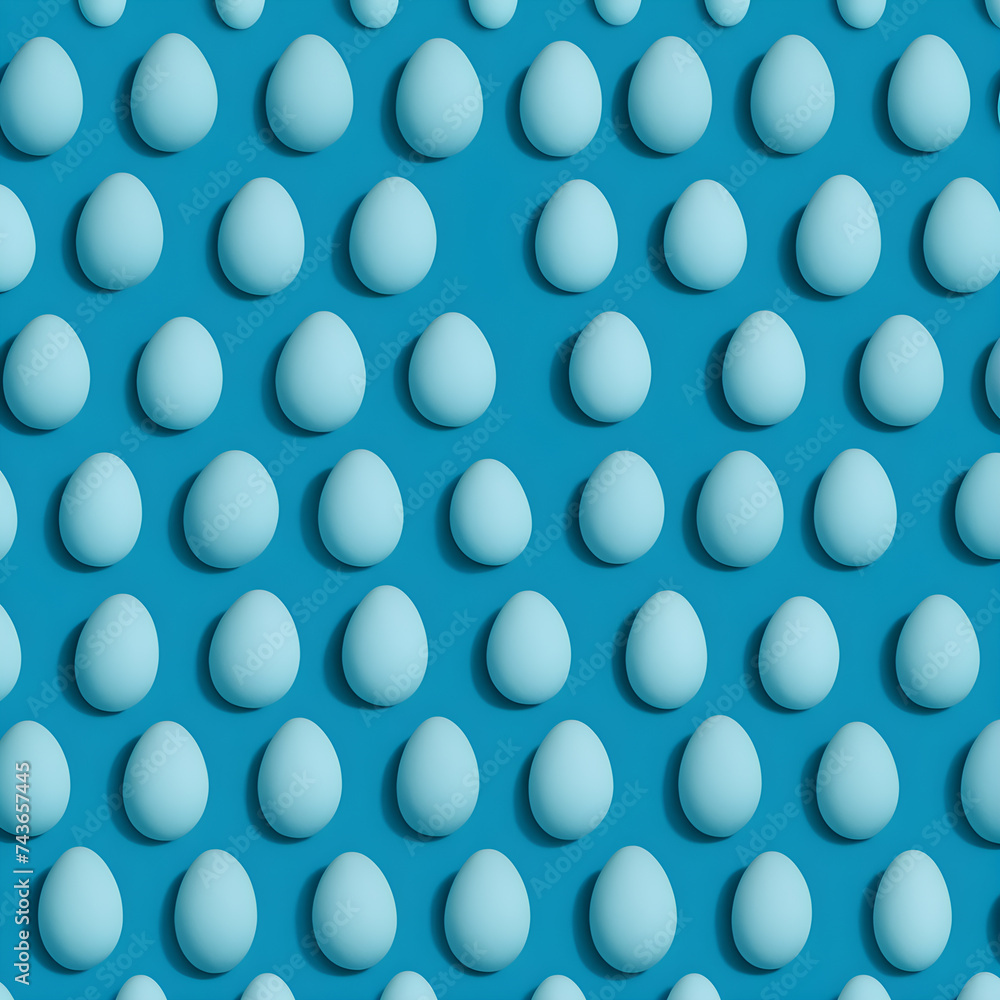 pattern of  blue Easter eggs on a blue background