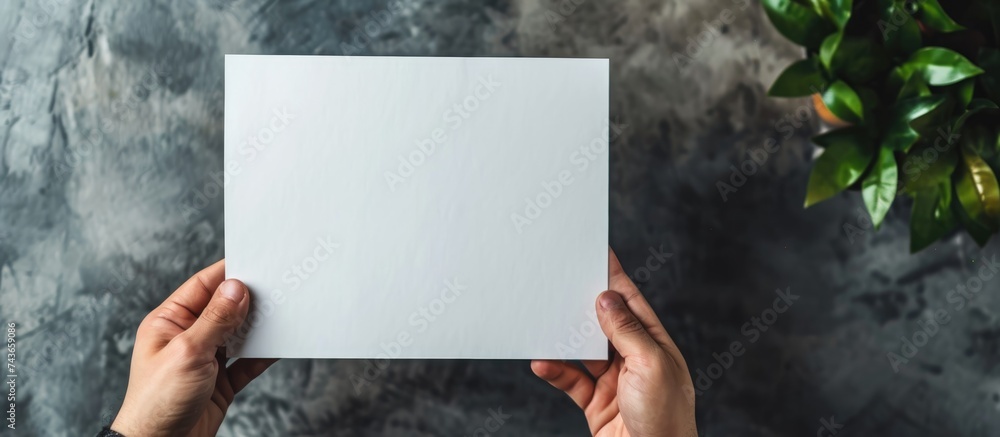 Hand of business person holding blank paper, text: WHERE TO BEGIN. Hand of business person holding blank paper, text: WHERE TO BEGIN.