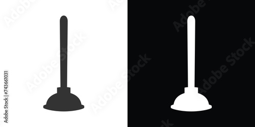 toilet plunger isolated on black and white
