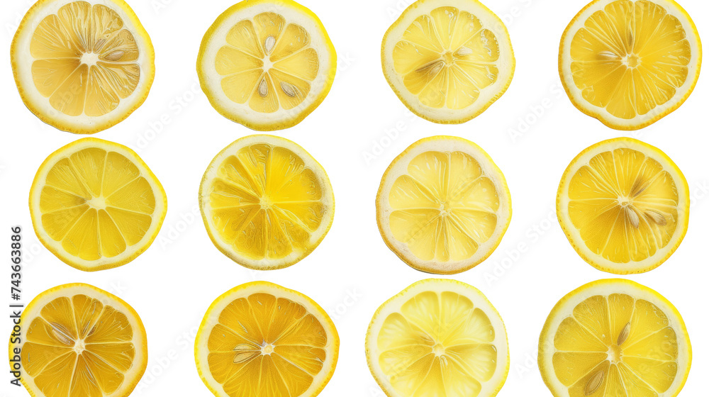 Collection set of lemon slices, on transparent background, PNG format ...