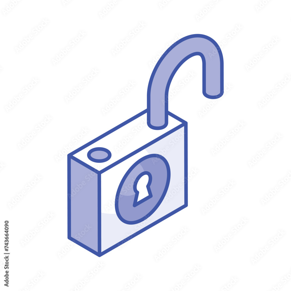 Grab this editable isometric vector of unlock, padlock unlock Grab this editable isometric vector of unlock, padlock unlock