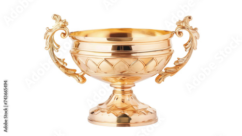 Gold trophy, on transparent background, PNG format