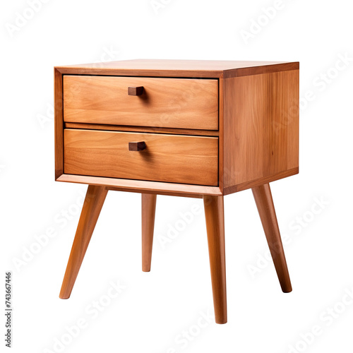 Wooden nightstand isolated on transparent background Remove png, Clipping Path, pen tool