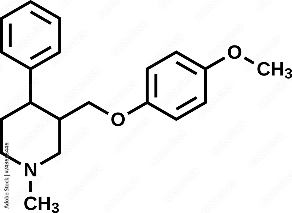 Femoxetine structural formula, vector illustration Femoxetine structural formula, vector illustration