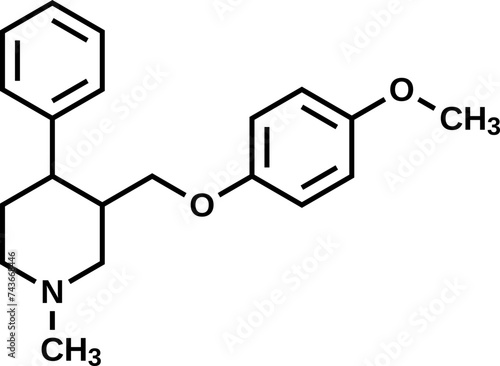 Femoxetine structural formula, vector illustration