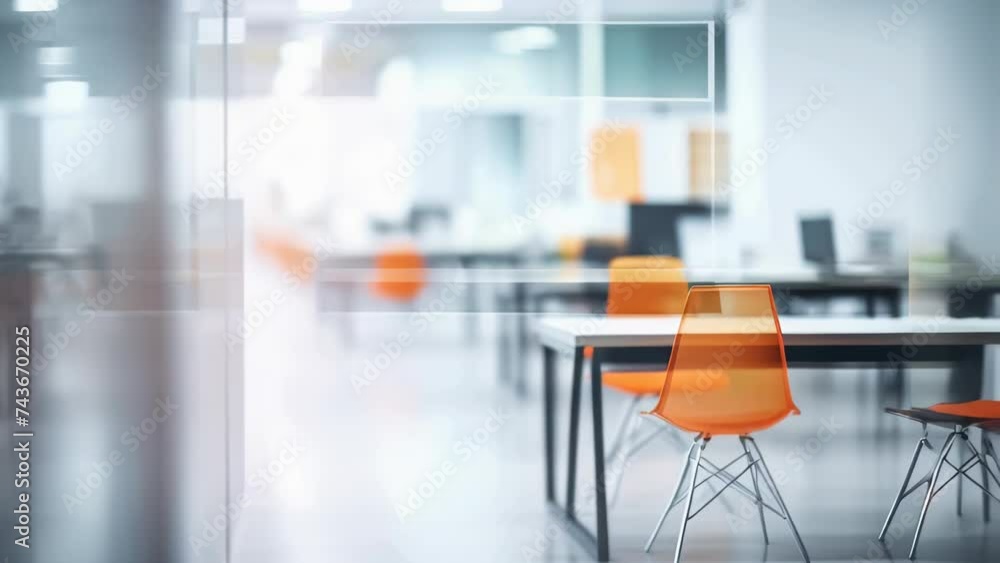 Conference room with orange chairs Conference room with orange chairs