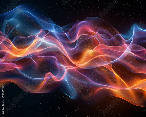 Quantum flux visualization abstract representation of particles in constant motion photo