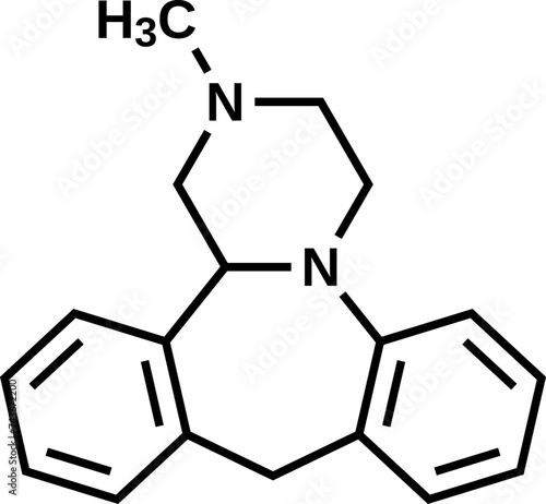 Mianserin structural formula, vector illustration