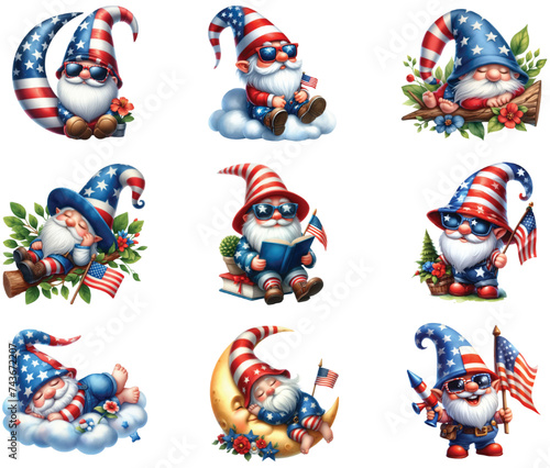 4th Of July Cute Gnome Bundle